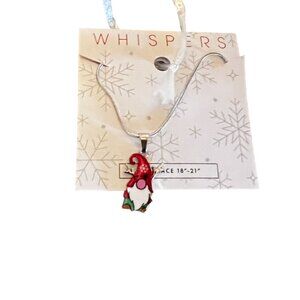 Christmas Gnome Pendant Necklace 18"-21" Chain whishpers